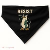 Resist Penguin Protest Against Tariffs USA-Made Doggie Bandana thumb 0