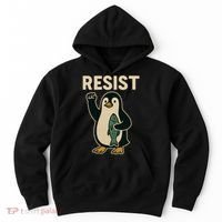 Resist Penguin Protest Against Tariffs Hoodie thumb 0