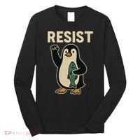 Resist Penguin Protest Against Tariffs Long Sleeve Shirt thumb 0