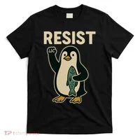 Resist Penguin Protest Against Tariffs T-Shirt thumb 0