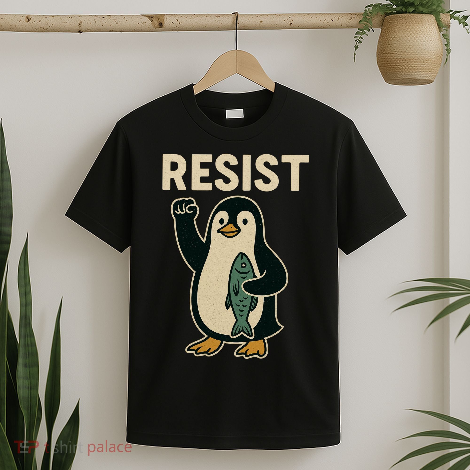 Resist Penguin Protest Against Tariffs T-Shirt