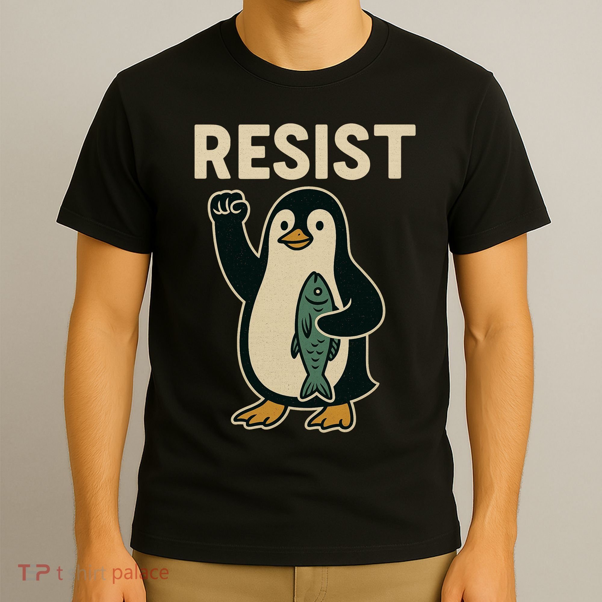 Resist Penguin Protest Against Tariffs T-Shirt