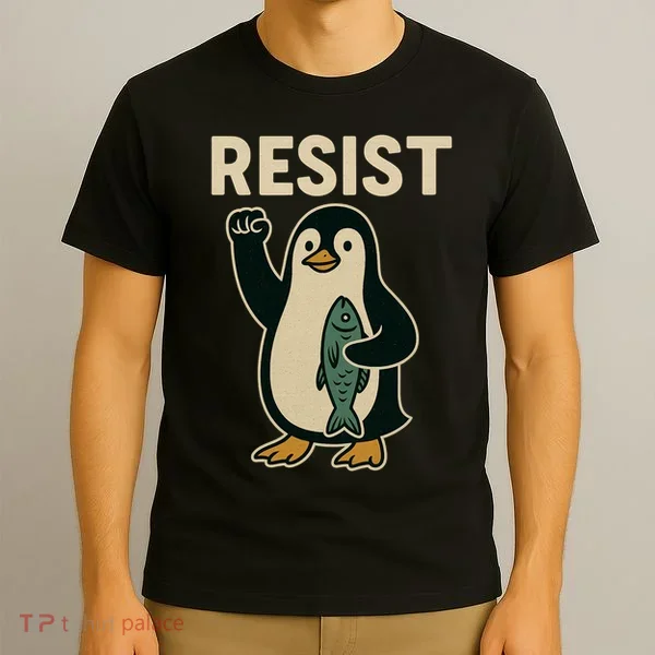 Resist Penguin Protest Against Tariffs T-Shirt