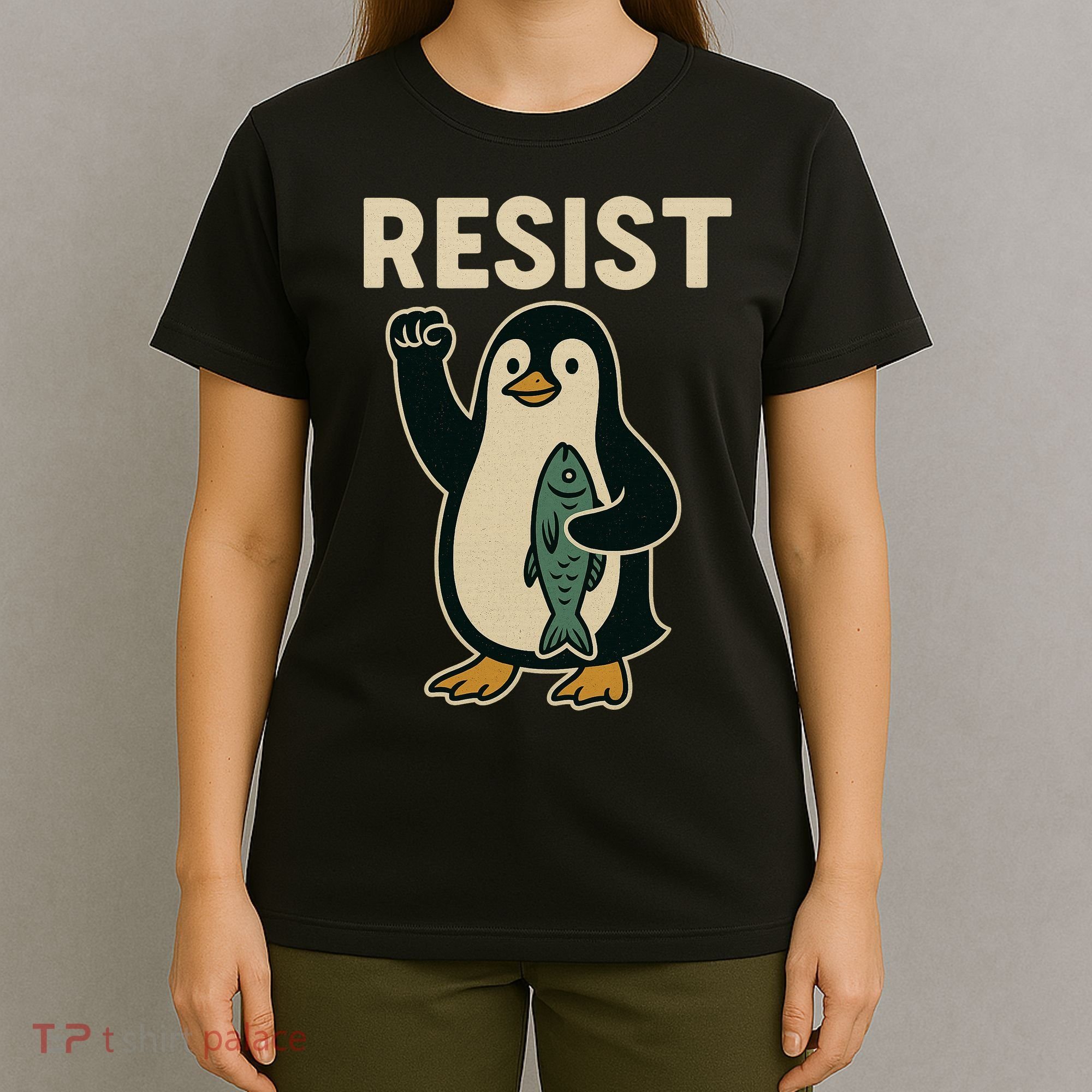 Resist Penguin Protest Against Tariffs T-Shirt