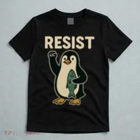 Resist Penguin Protest Against Tariffs T-Shirt thumb 5
