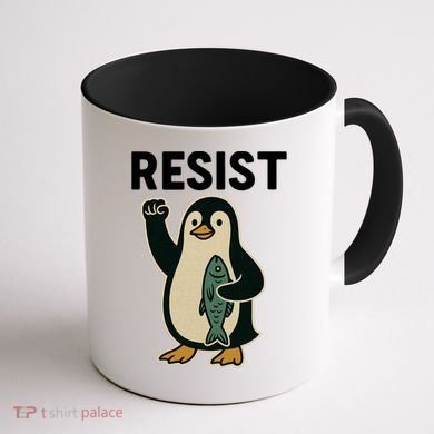 Resist Penguin Protest Against Tariffs Coffee Mug back