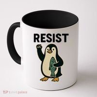 Resist Penguin Protest Against Tariffs Coffee Mug thumb 0