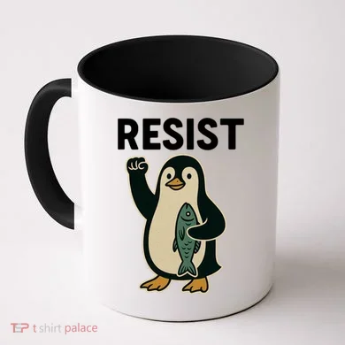 Resist Penguin Protest Against Tariffs Coffee Mug