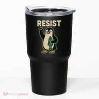 Resist Penguin Protest Against Tariffs Tumbler thumb 0