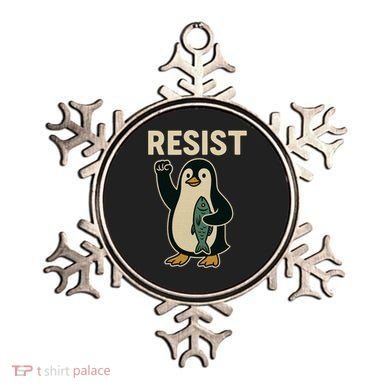 Resist Penguin Protest Against Tariffs Ornament
