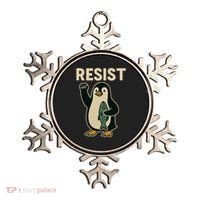 Resist Penguin Protest Against Tariffs Ornament thumb 0