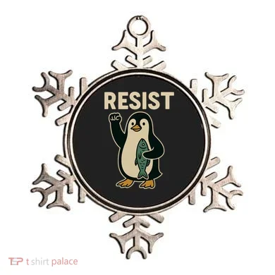 Resist Penguin Protest Against Tariffs Ornament