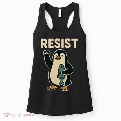 Resist Penguin Protest Against Tariffs Women's Tank Top