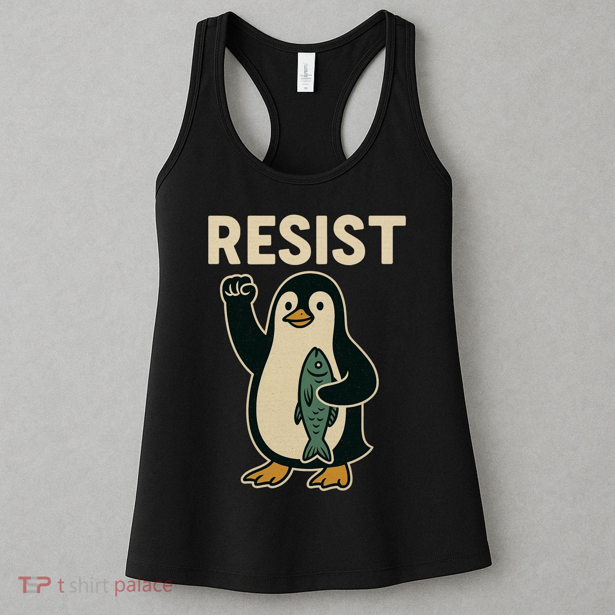 Resist Penguin Protest Against Tariffs Women's Tank Top