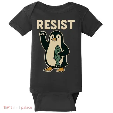 Resist Penguin Protest Against Tariffs Baby Bodysuit