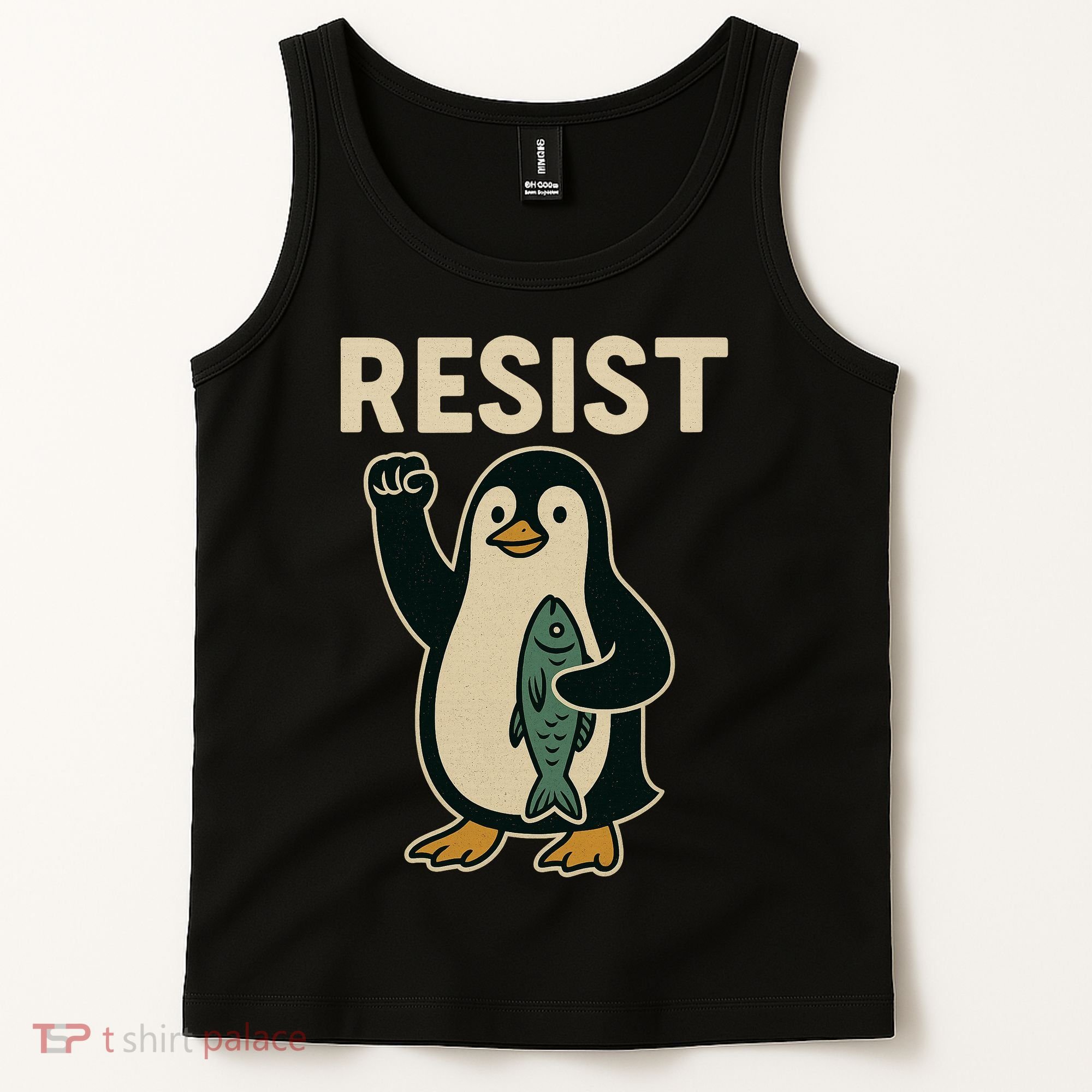 Resist Penguin Protest Against Tariffs Tank Top