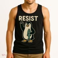 Resist Penguin Protest Against Tariffs Tank Top thumb 3