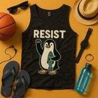 Resist Penguin Protest Against Tariffs Tank Top thumb 4