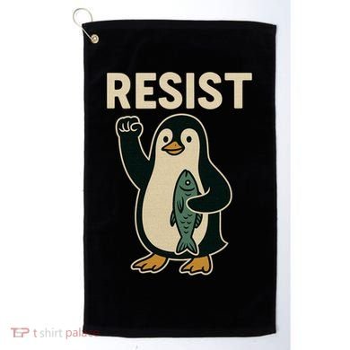 Resist Penguin Protest Against Tariffs Golf Towel