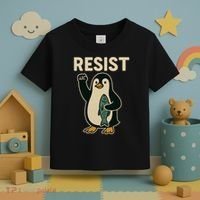 Resist Penguin Protest Against Tariffs Toddler T-Shirt thumb 3