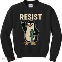 Resist Penguin Protest Against Tariffs Kids Sweatshirt thumb 0