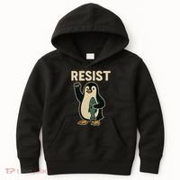 Resist Penguin Protest Against Tariffs Kids Hoodie thumb 0
