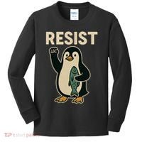 Resist Penguin Protest Against Tariffs Kids Long Sleeve Shirt thumb 0