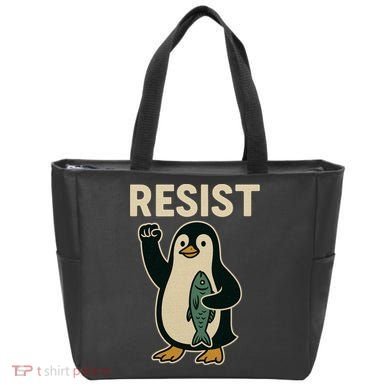 Resist Penguin Protest Against Tariffs Tote Bag