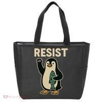Resist Penguin Protest Against Tariffs Tote Bag thumb 0