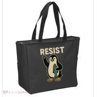 Resist Penguin Protest Against Tariffs Tote Bag thumb 2