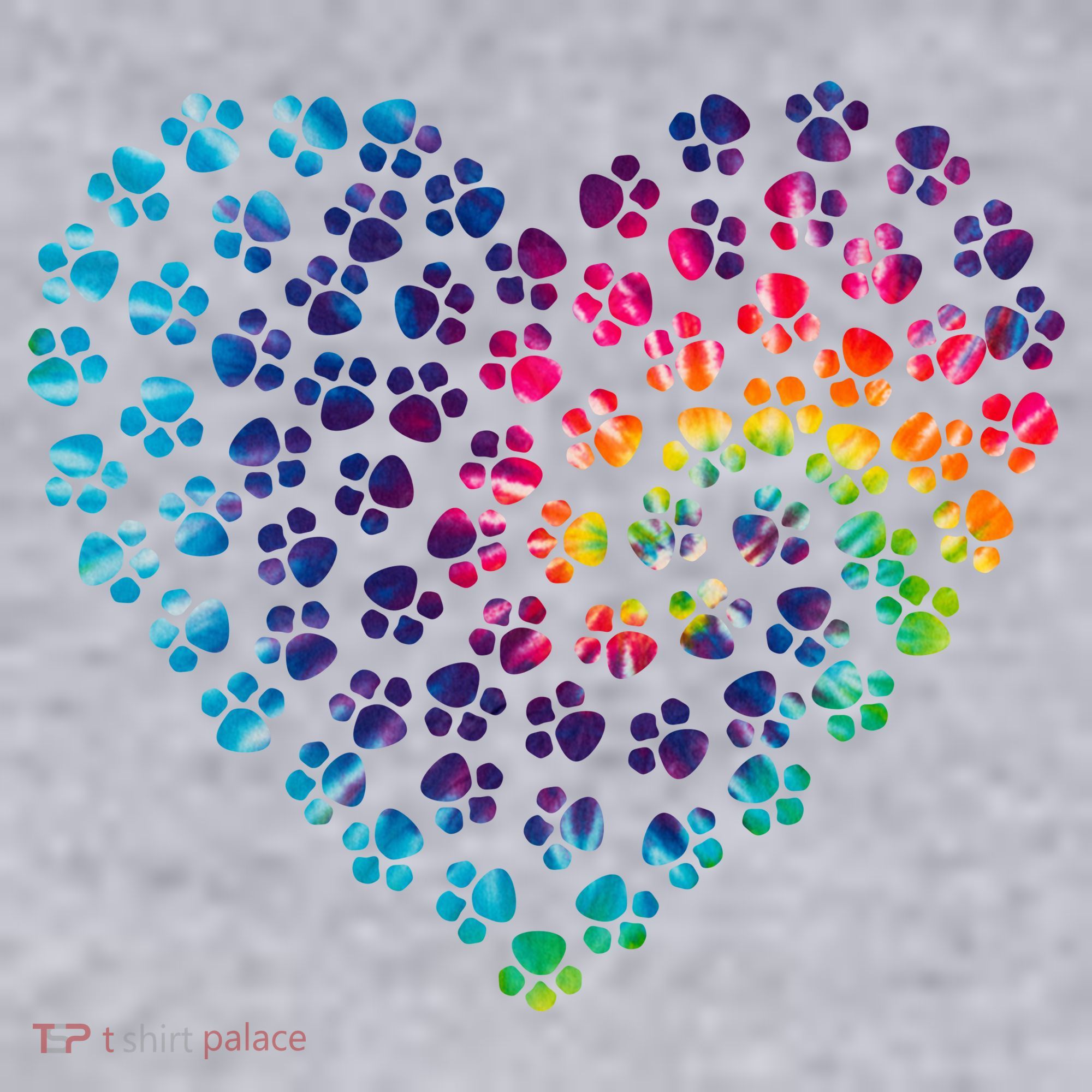 Rainbow Paw Print Heart Dog Lover Women's Racerback Cropped Tank