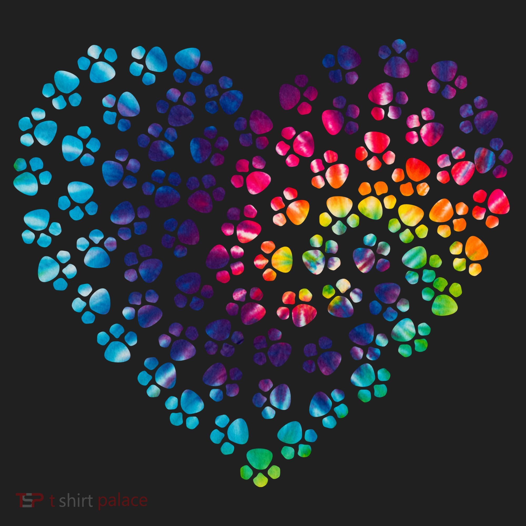 Rainbow Paw Print Heart Dog Lover Women's Sweatshirt