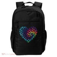 Rainbow Paw Print Heart Dog Lover Backpack thumb 0