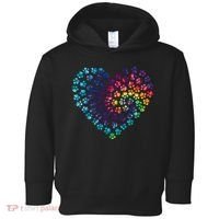 Rainbow Paw Print Heart Dog Lover Toddler Hoodie thumb 0