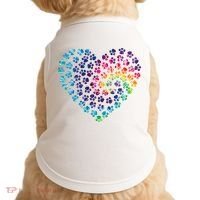 Rainbow Paw Print Heart Dog Lover Doggie Tank thumb 0
