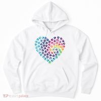 Rainbow Paw Print Heart Dog Lover Hoodie thumb 0