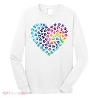 Rainbow Paw Print Heart Dog Lover Long Sleeve Shirt thumb 0