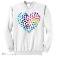 Rainbow Paw Print Heart Dog Lover Sweatshirt thumb 0