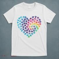 Rainbow Paw Print Heart Dog Lover T-Shirt thumb 5