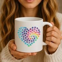 Rainbow Paw Print Heart Dog Lover Coffee Mug thumb 3