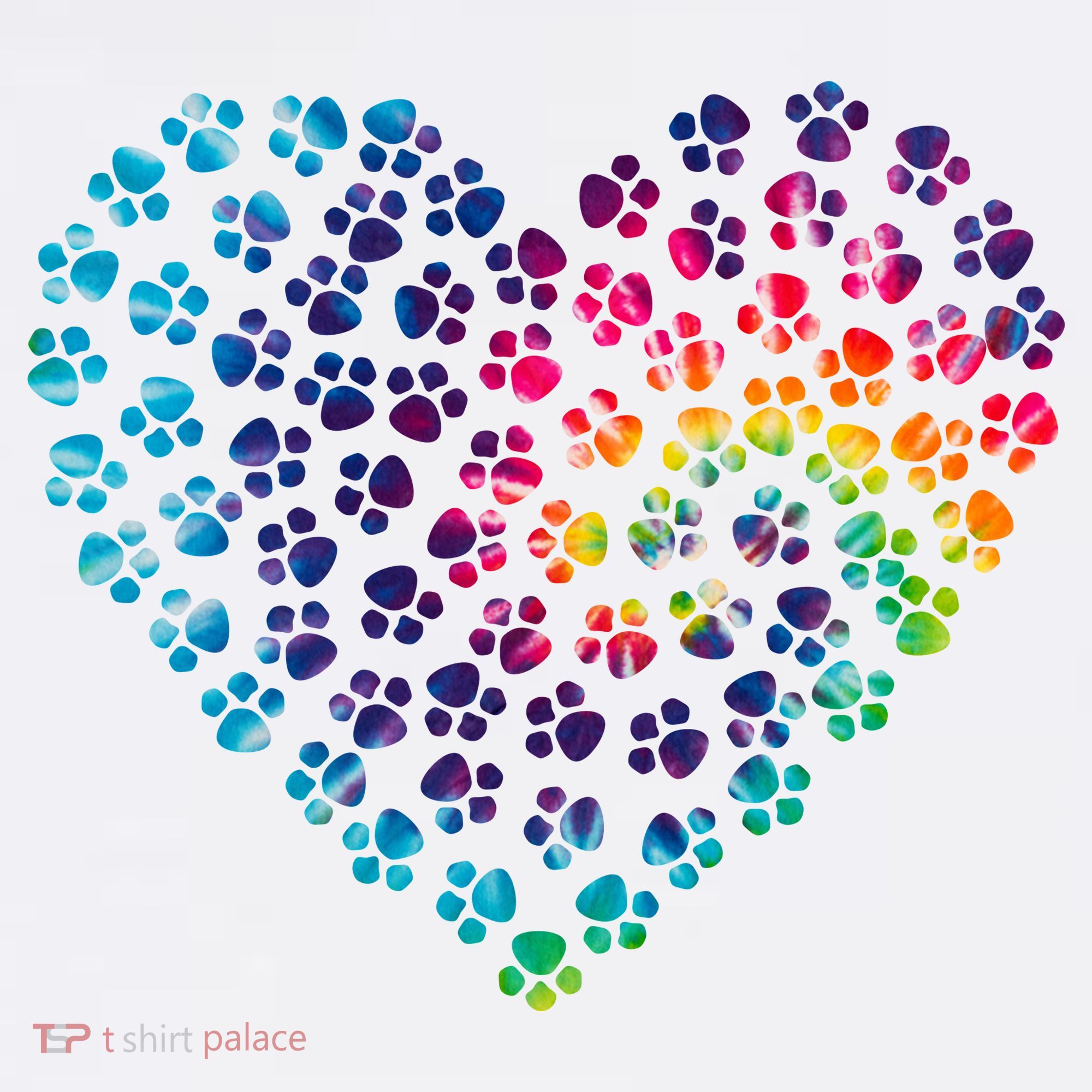 Rainbow Paw Print Heart Dog Lover Women's Hoodie