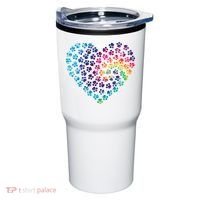 Rainbow Paw Print Heart Dog Lover Tumbler thumb 0