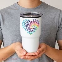 Rainbow Paw Print Heart Dog Lover Tumbler thumb 2