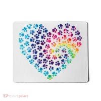 Rainbow Paw Print Heart Dog Lover Mousepad thumb 0