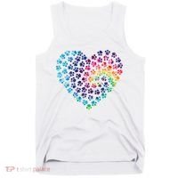 Rainbow Paw Print Heart Dog Lover Tank Top thumb 0