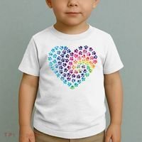 Rainbow Paw Print Heart Dog Lover Toddler T-Shirt thumb 2