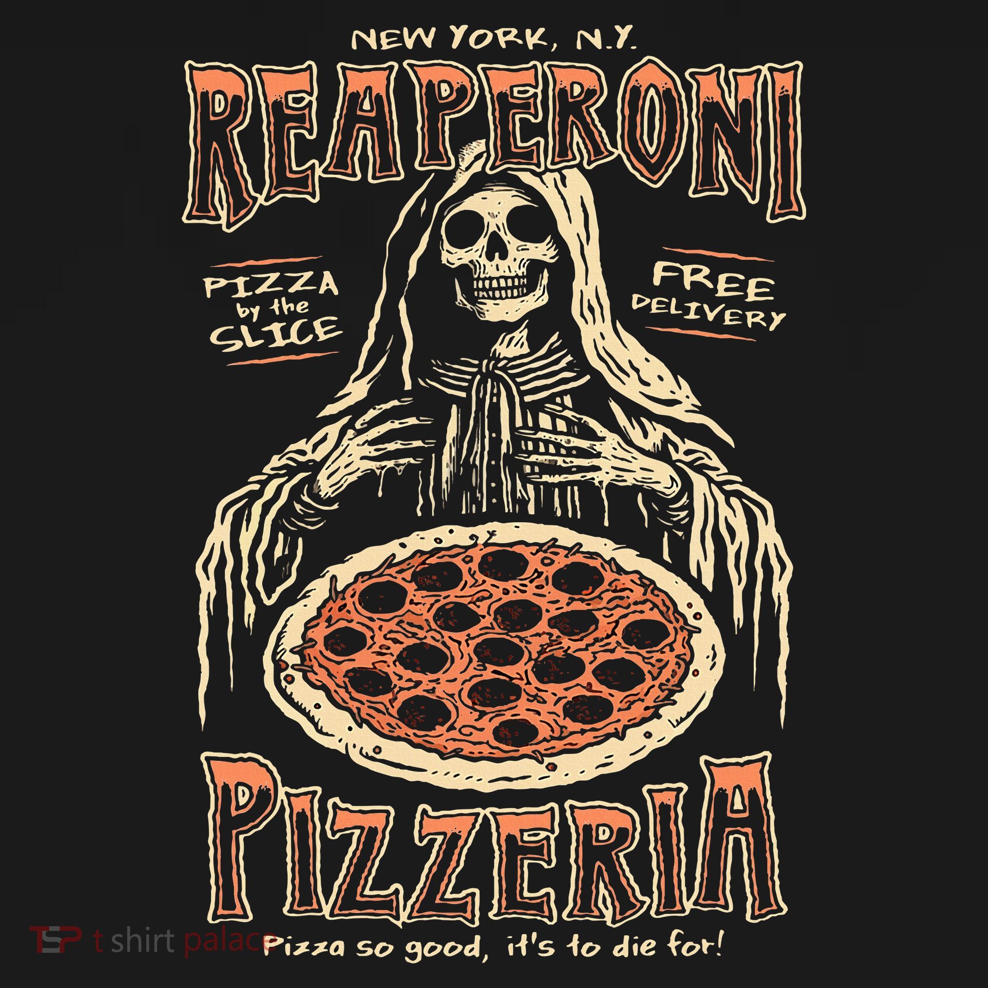 Reaperoni Pizzeria Pizza So Good ItS To Die For Baby Bodysuit