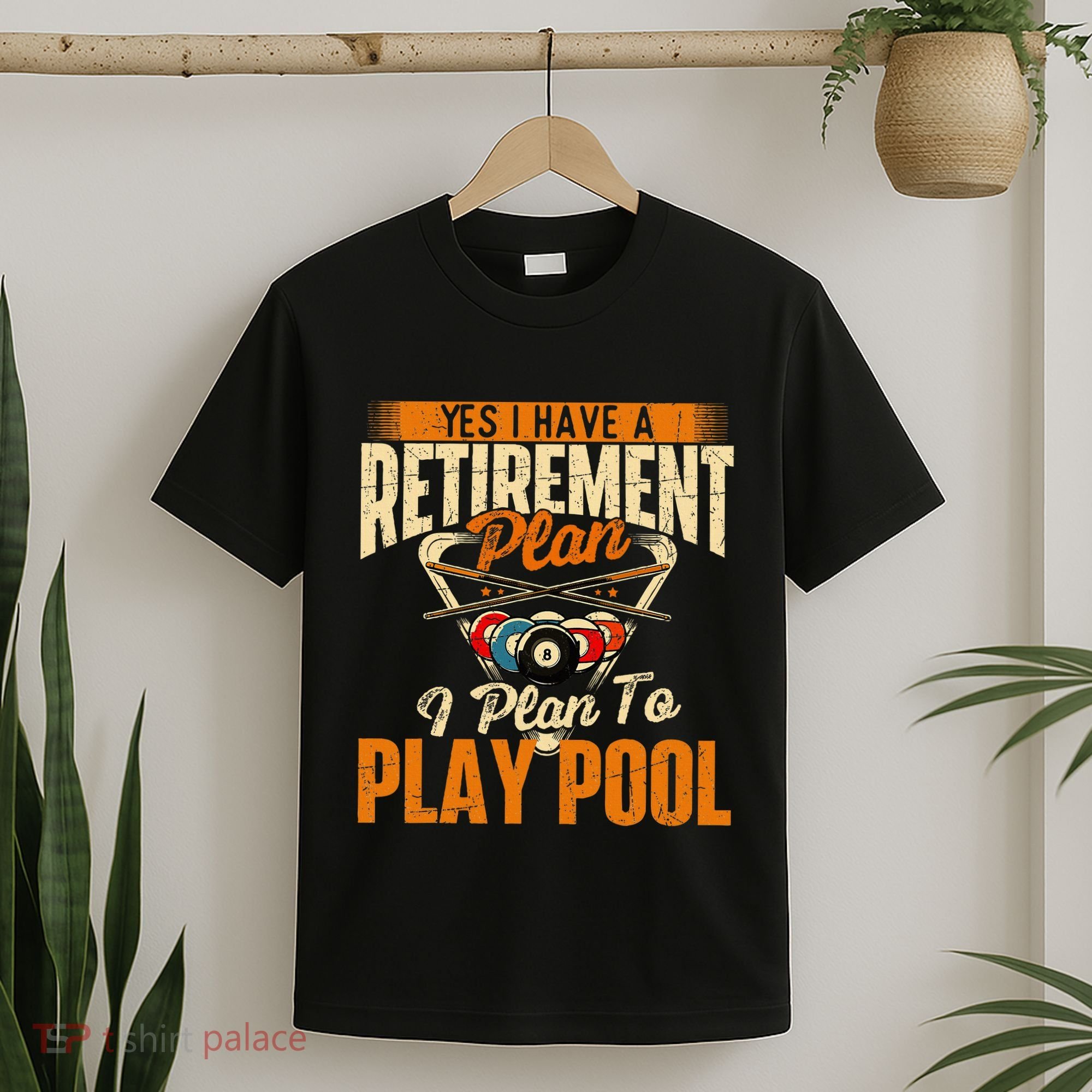 Retirement Plan Play Pool Billiard Player Sports T-Shirt