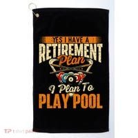 Retirement Plan Play Pool Billiard Player Sports Golf Towel thumb 0