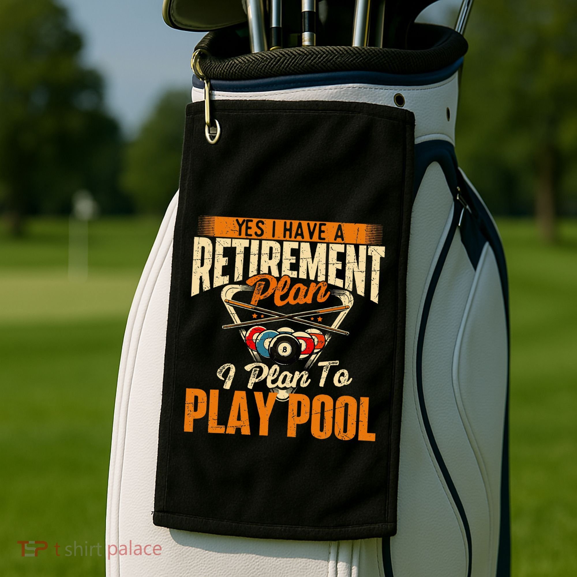 Retirement Plan Play Pool Billiard Player Sports Golf Towel